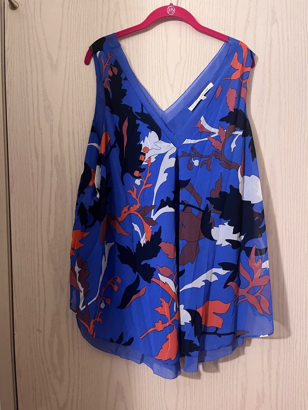 Rachel Roy Women’s V-Neck Floral Print Tank Top - Blue Multi